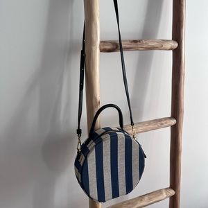 Mansur Gavriel Round Bag Round Bag. Small Blue White Canvas Tote